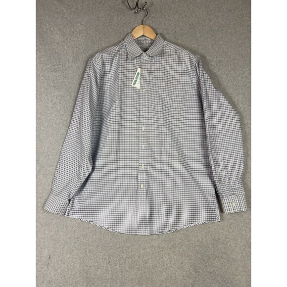LL Bean Mens Size 17-37 Plaid Shirt Button Front Wrinkle Resistant - Picture 2 of 11
